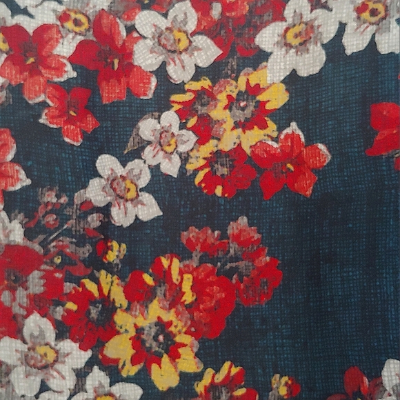 UO Sheer Red&Yellow Floral Blouse Kimchi Blue - Picture 4 of 9